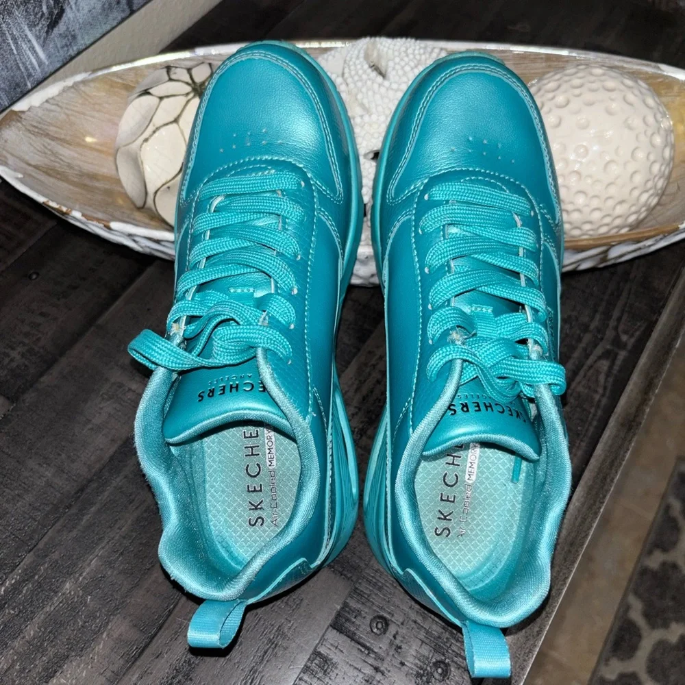 Skechers Women's Street Uno-Slither & Shine teal casual shoes SZ6.5 - Picture 4 of 10